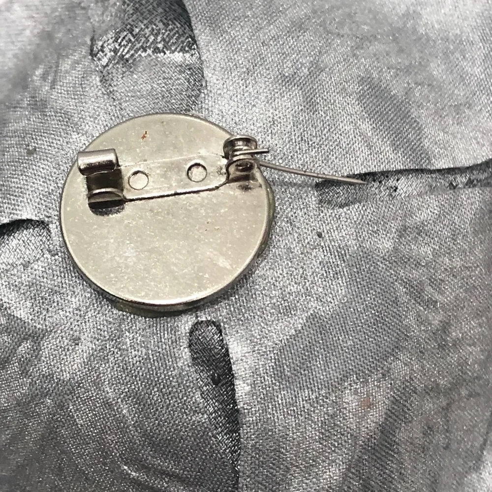 VINTAGE LARGE SILVER FABRIC BROOCH